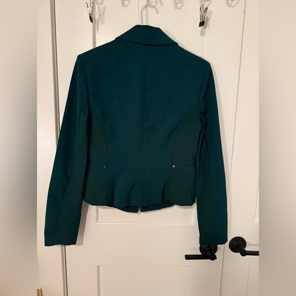 White House Black Market Teal Zip Front Blazer Jacket - Picture 2 of 5